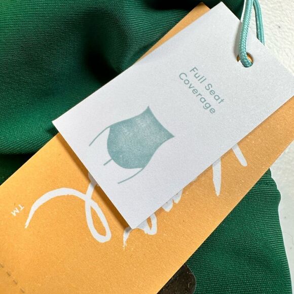 NWT Kona Sol Women’s Green One Piece Swimsuit Ruched Tie Front - Size S - Picture 9 of 9